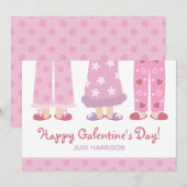 Happy Galentine's Day Pajamas Valentijnse kaart (Voorkant / Achterkant)