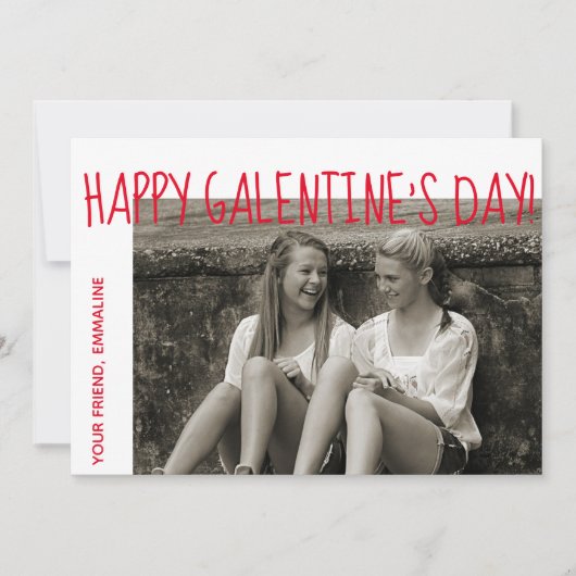 Happy Galentine's Day Photo Card Feestdagenkaart (Voorkant)