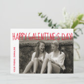 Happy Galentine's Day Photo Card Feestdagenkaart (Staand voorkant)