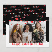 Happy Galentine's Day Photo Holiday Card Feestdagenkaart (Voorkant / Achterkant)