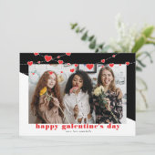 Happy Galentine's Day Photo Holiday Card Feestdagenkaart (Staand voorkant)