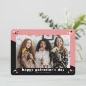 Happy Galentine's Day Photo Holiday Card Feestdagenkaart (Staand voorkant)