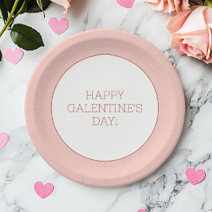 Happy Galentine's Day Pink Girly Typografie Eenvou Papieren Bordje