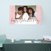 Happy Galentine's Day Pink Heart Foto Friend Spandoek (Beurs)
