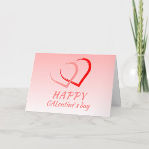 Happy Galentine's Day Pink Heart Friend Feestdagen Kaart