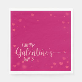 Happy Galentine's Day Pink Red Servet