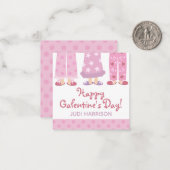 Happy Galentine's Day Pyjama's Gift Enclosure Kaar Notitiekaartje (Voorkant / Achterkant in situ)
