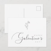 Happy Galentines Day Quote Botanical Briefkaart (Voorkant / Achterkant)