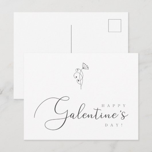Happy Galentines Day Quote Botanical Briefkaart (Voorkant / Achterkant)