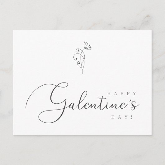 Happy Galentines Day Quote Botanical Briefkaart (Voorkant)