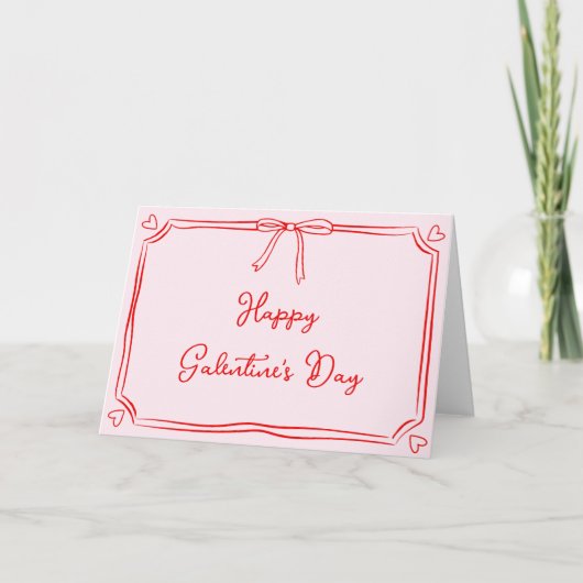 Happy Galentine's Day Red en Pink Bestie Gal Pal Kaart (Voorkant)