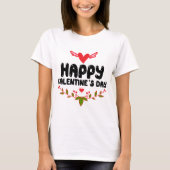 Happy Galentine's Day Red Heart & Wings Dames T-shirt (Voorkant)