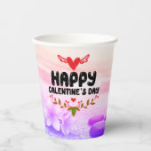 Happy Galentine's Day Red Heart & Wings Party Papieren Bekers (Voorkant)