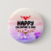Happy Galentine's Day Red Heart & Wings Party Ronde Button 5,7 Cm (Voorkant)