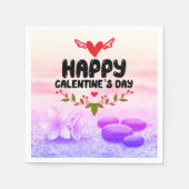 Happy Galentine's Day Red Heart & Wings Party Servet (Voorkant)