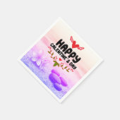 Happy Galentine's Day Red Heart & Wings Party Servet (Hoek)