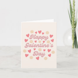 Happy Galentine's Day Retro Heart Valentijn Card Bedankkaart
