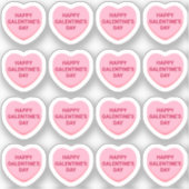 Happy Galentine's Day roze 16 gespreksharten Sticker (Voorkant)