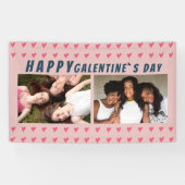 Happy Galentine's Day Roze Heart Friend 2 Foto Spandoek (Horizontaal)