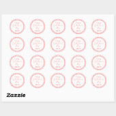Happy Galentine's Day Roze White Heart Pattern Cla Ronde Sticker (Vel)