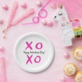 Happy Galentine's Day Roze wit XOXO Papieren Bordje (Feest)