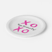 Happy Galentine's Day Roze wit XOXO Papieren Bordje (Gekanteld)