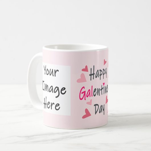 Happy Galentine's Day Valentijnsdag op persoonlijk Koffiemok (Voorkant links)