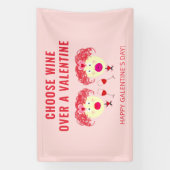 Happy Galentines Day Valentijnse feestwijn Spandoek (Verticaal)