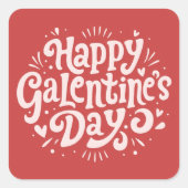 Happy Galentine's Day Vierkante Sticker (Voorkant)