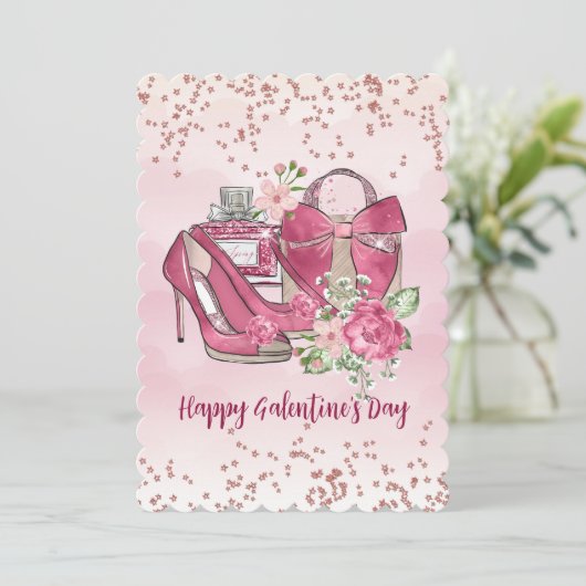 Happy Galentine's Day Vrouwelijke Design Feestdagenkaart (Staand voorkant)