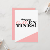 Happy Galentine's Day Wenskaart Kaart (Voorkant / Achterkant in situ)