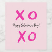 Happy Galentine's Day XOXO roze Wijn Etiket (Enkel label)