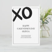 Happy Galentine's Day XOXO Zwart-wit Modern Feestdagenkaart (Staand voorkant)