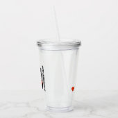 Happy Galentine's Day zwarte kitten geeft een hart Acryl Drinkbeker (Links)