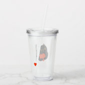 Happy Galentine's Day zwarte kitten geeft een hart Acryl Drinkbeker (Achterkant)