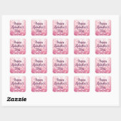 Happy Galentine's Valentijnsdag roze harten Vierkante Sticker (Vel)