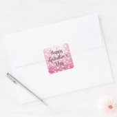 Happy Galentine's Valentijnsdag roze harten Vierkante Sticker (Envelop)