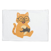 Happy Gamer Cat – Videospelplezier Kussensloop (Achterkant)