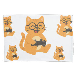 Happy Gamer Cat – Videospelplezier Kussensloop