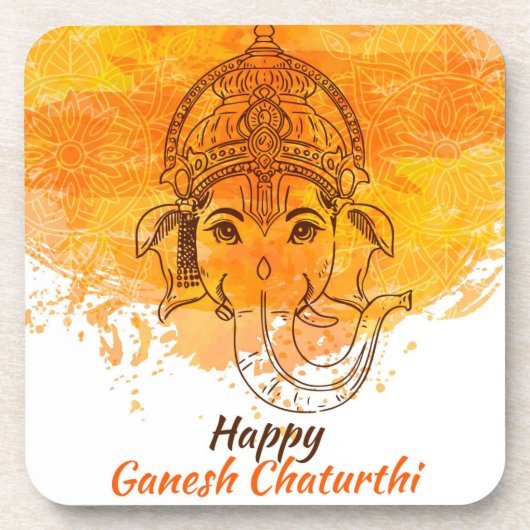 Happy Ganesh Chaturthi Bier Onderzetter (Voorkant)