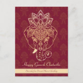 Happy Ganesh Chaturthi, eigen tekst, Bourgogne Briefkaart (Voorkant)