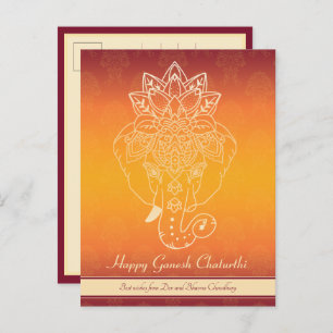 Happy Ganesh Chaturthi, eigen tekst, gradiëntmaroo Briefkaart