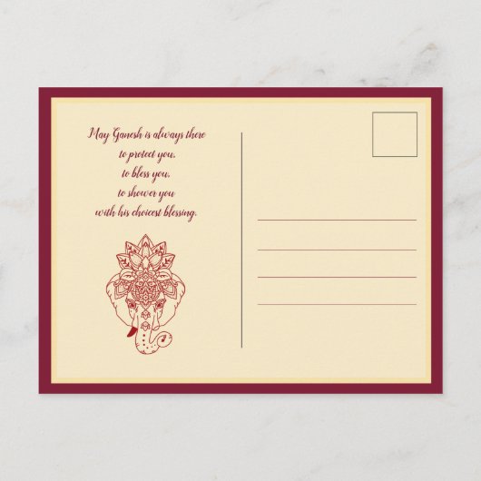 Happy Ganesh Chaturthi, eigen tekst, gradiëntmaroo Briefkaart (Achterkant)