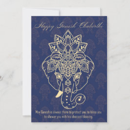 Happy Ganesh Chaturthi, eigen tekst, marineblauw