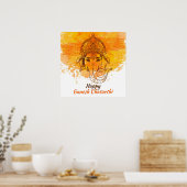 Happy Ganesh Chaturthi Poster (Keuken)