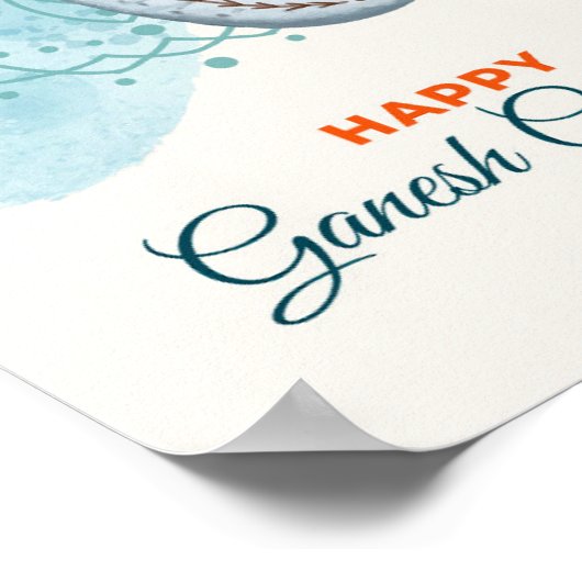 Happy Ganesh Chaturthi Poster (Hoek)