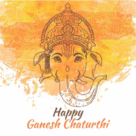 Happy Ganesh Chaturthi Sticker (Voorkant)