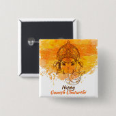 Happy Ganesh Chaturthi Vierkante Button 5,1 Cm (Voorkant /achterkant)