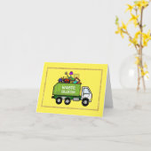 Happy Garbage Man Day Trivia Wenskaart Kaart (Gele Bloem)
