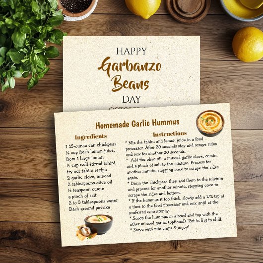 Happy Garbanzo Bean Day | 21 oktober Kaart